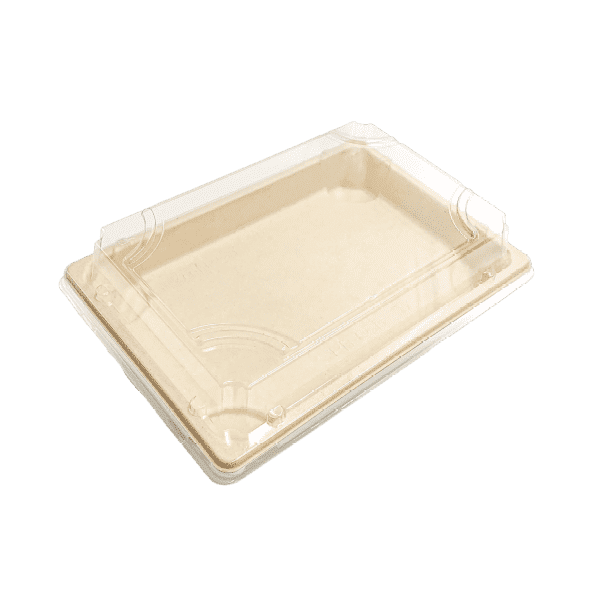 Enpak compostable trays Bagasse Medium with Clear Lid BP-05