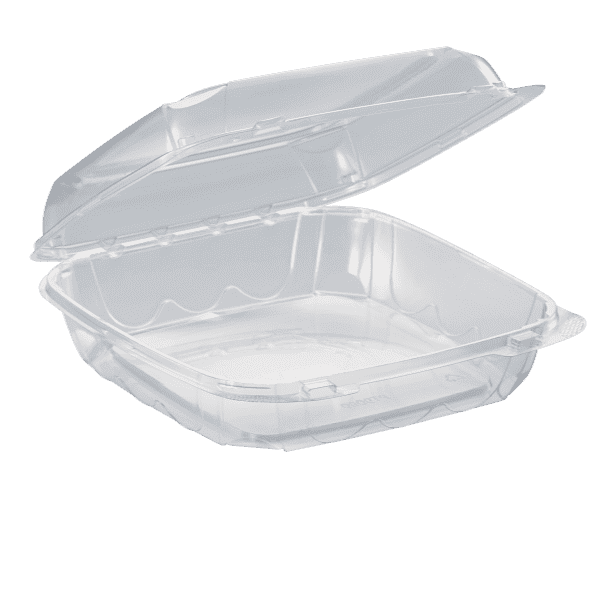 Enpak clear plastic hinged lid square bakery packaging boxes PT-9090