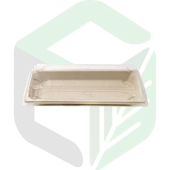 Enpak compostable trays Biocane Bagasse Recyclable with Lid BP-02