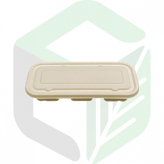 Compostable Rectangular Side Dish Boxes _ 3 Compartments