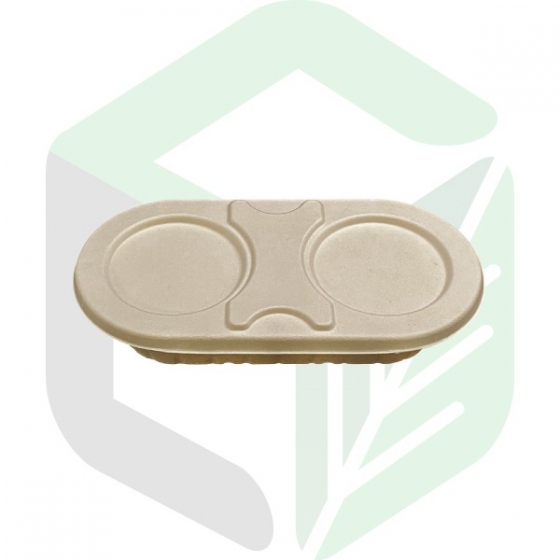 Compostable Oval All In One Lunch Boxes 500mL