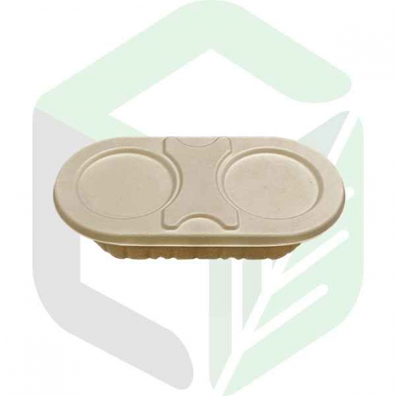 Compostable Oval All In One Lunch Boxes 800mL