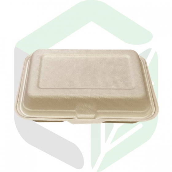 Compostable Clamshell To-Go Boxes 1000mL  _ 2 Compartments