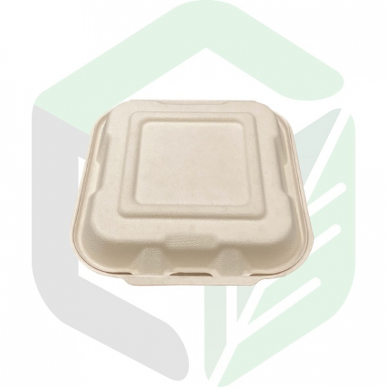 Compostable Square Clamshell Boxes 8 Inches