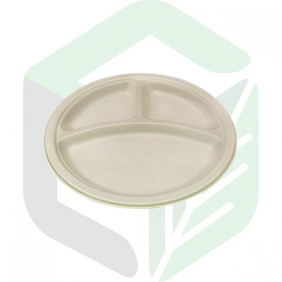 Compostable Round Plates 10 Inches _ 3 Compartments