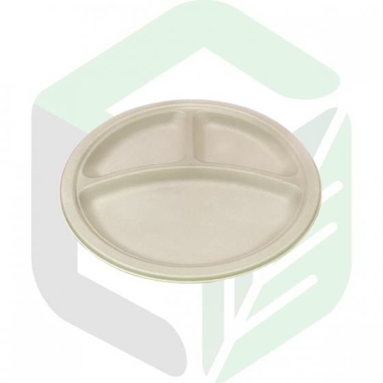 Compostable Round Plates 10 Inches _ 3 Compartments
