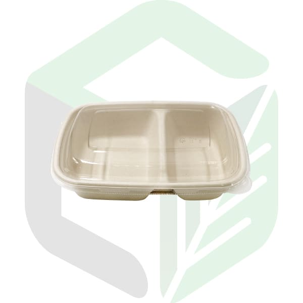 Compostable Rectangular Boxes 900mL _ 2 Compartment