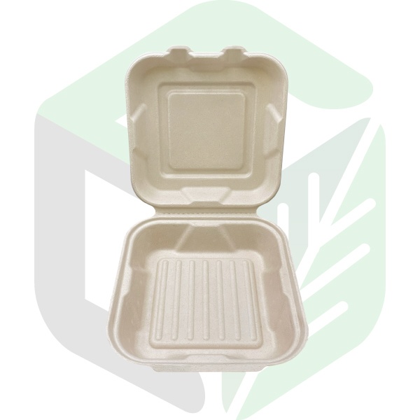 Compostable Square Clamshell Boxes 8 Inches