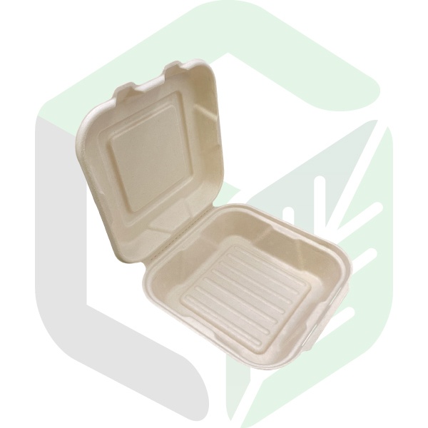 Compostable Square Clamshell Boxes 8 Inches