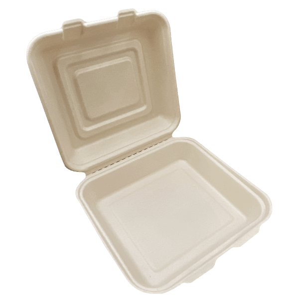 Compostable Square Clamshell Boxes 10 Inches