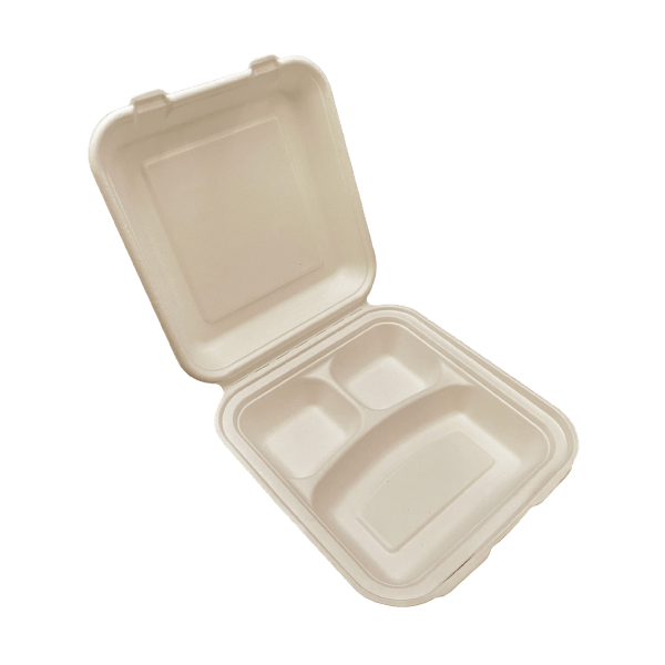 Compostable Square Clamshell Boxes 8 Inches