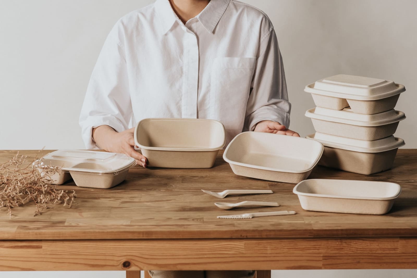 Enpak compostable boxes Rectangular 1000ml 1 compartment CR-1000