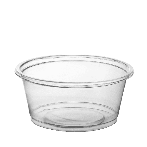 Enpak microwave clear 3.25 oz hot sauce containers with lids PC-3.25