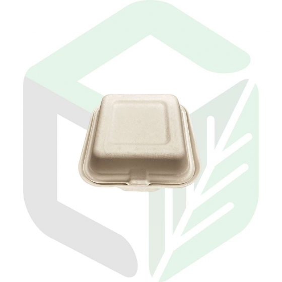 Compostable Square Clamshell Boxes 6 Inches